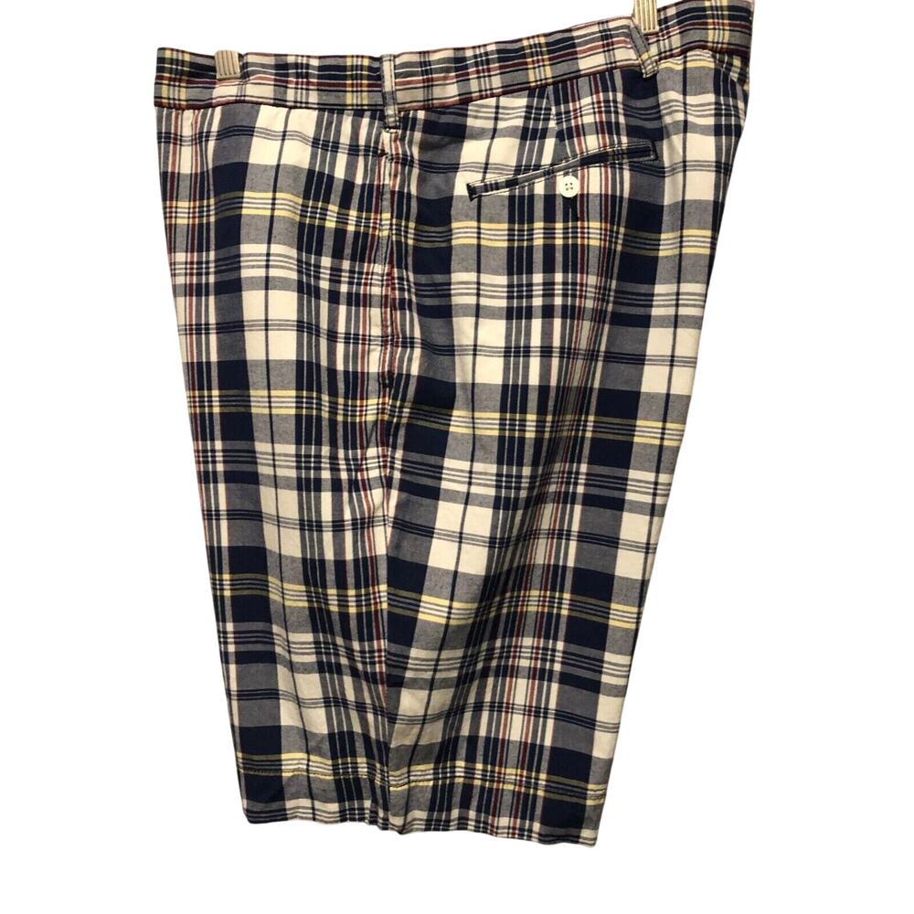 Polo Ralph Lauren Shorts Mens 40 Blue Madras Plaid Patchwork Cotton Pockets